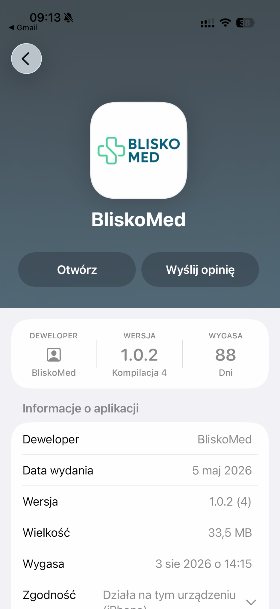 Krok 6 - BliskoMed zainstalowana